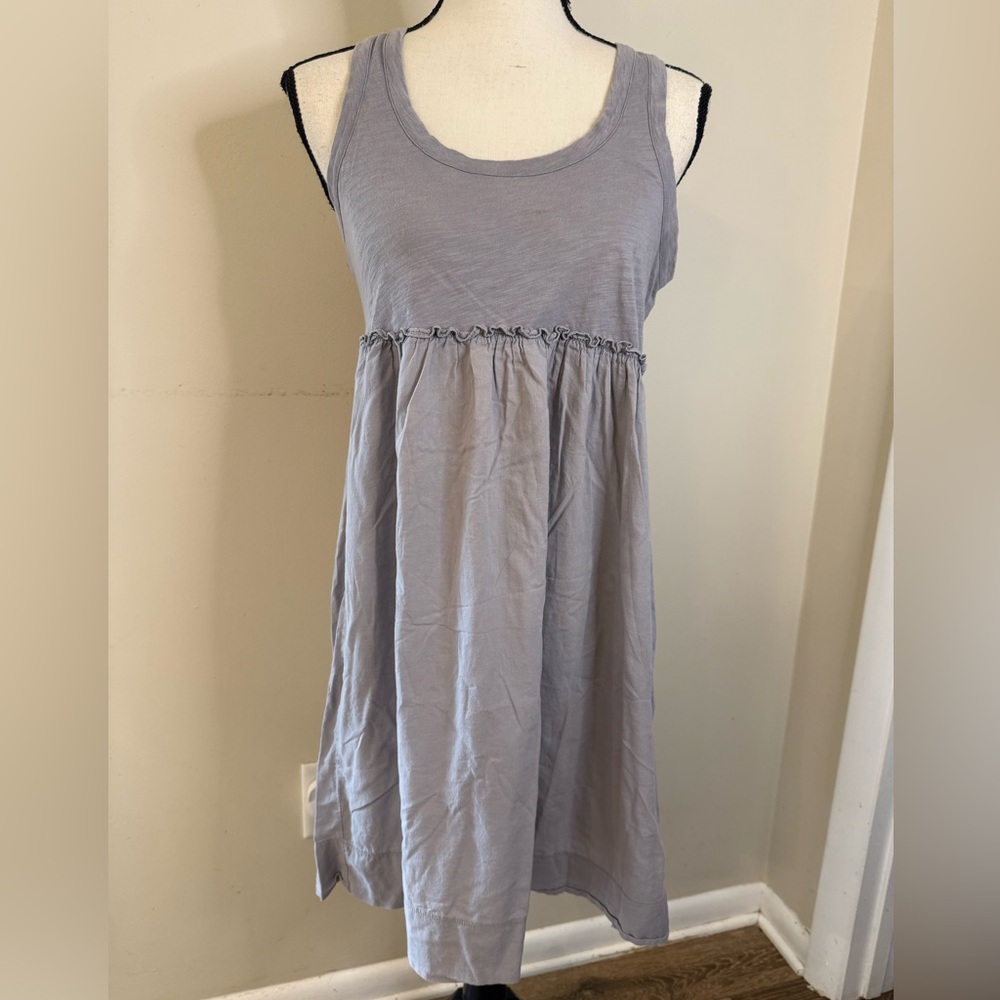 Sleeveless Lavender Gray Cotton Babydoll Dress